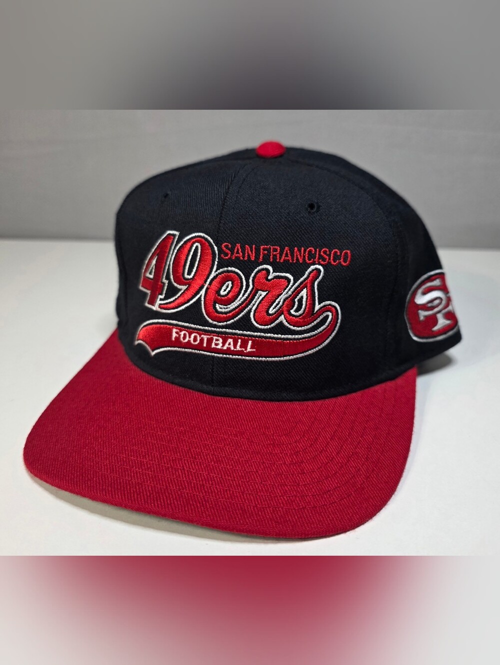 Vintage 90's NFL San Francisco 49ers Starter Tailsweep Script Wool Snapback Hat